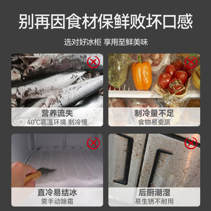 MDC商用四六門冰柜風(fēng)冷無(wú)霜冷凍插盤款6門冰柜
